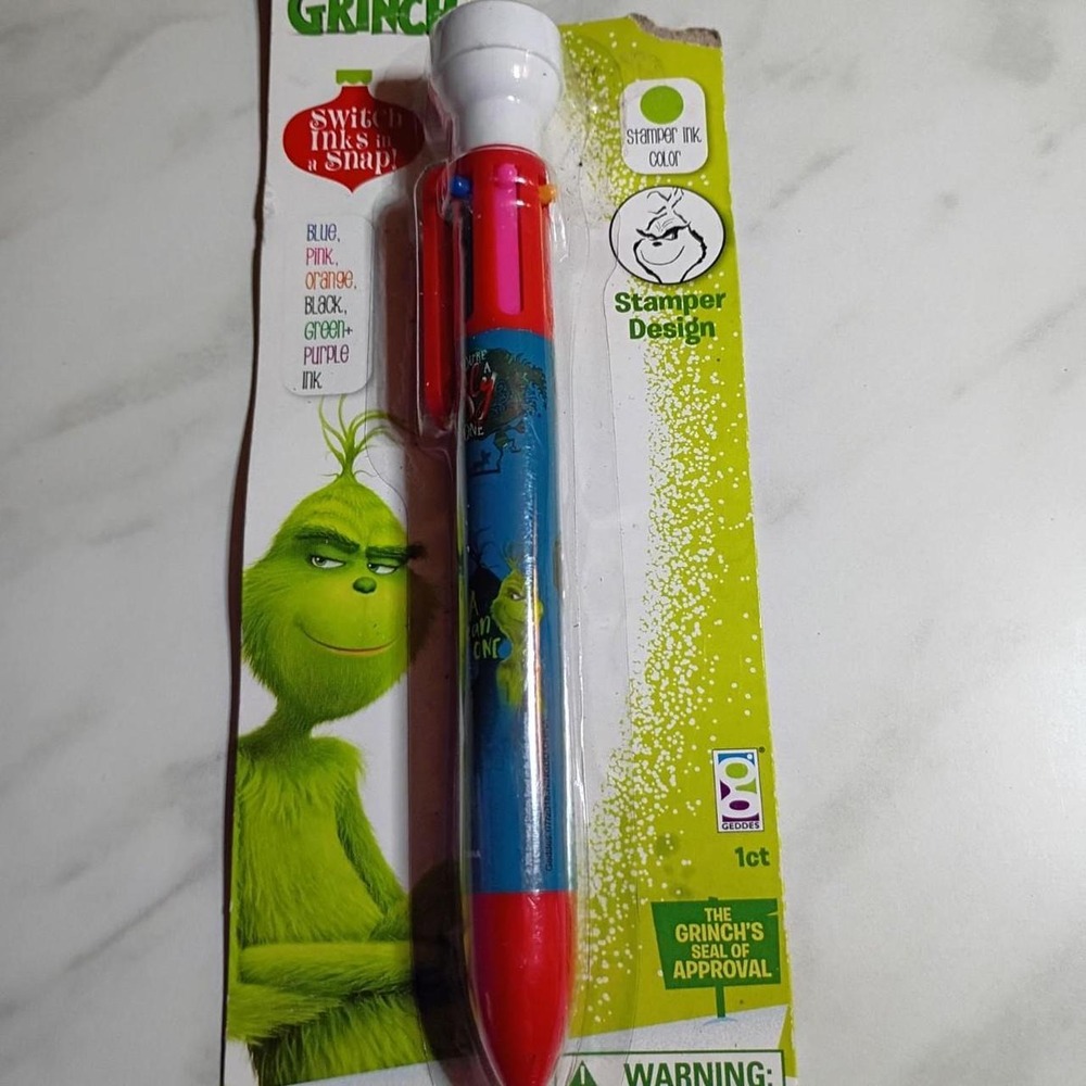 Dr Seuss The Grinch 6 Color Multi Ink Pen with Stamper Raymond Geddes 2018